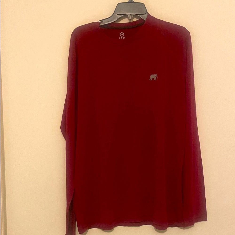 Elephant Logo Maroon Long Sleeve Tee